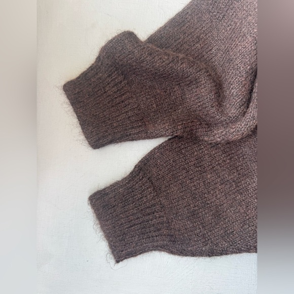 NWT Fuzzy Fair Isle Cardigan Sweater in Brown - Picture 10 of 15